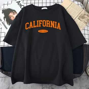 Zahodni Obali Kalifornije Cotton Tee Vrh Nišo Posameznih Tshirt Bistvene Ulica Tee Shirt Ulica Svoboden Comfortableman Oblačila