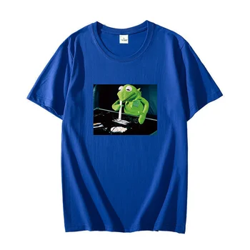 Žaba Muppet Hipster Smešno Narcos grafični t srajce bombaž majica za moške kratek rokav t-majice Prevelik t-majica moška oblačila