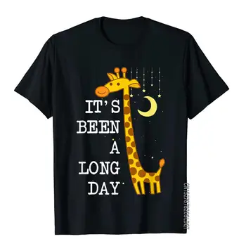 Žirafa Noč Majica - Smešno je BIL DOLG DAN T-Shirt Top Majice Modi 3D-Slog Bombaža Moške Tees Evropi